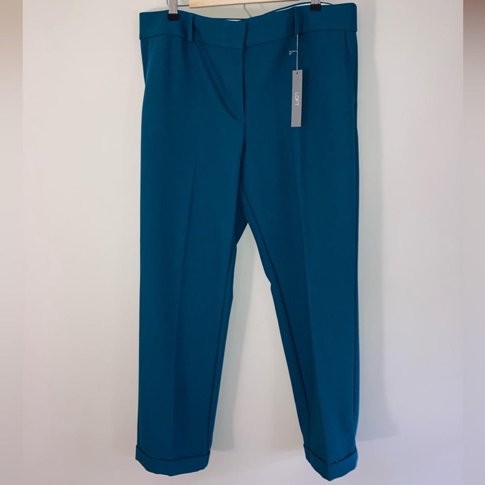 NWT Turquoise Slim Loft Pants size 14